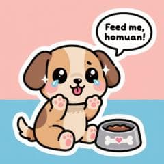 Hungry dog sticker